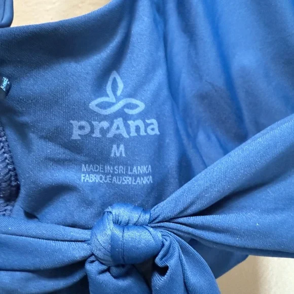 NWOT prAna Corinne One Piece Swimsuit Indigo Blue Size Medium Cut Out High Neck - Picture 9 of 9